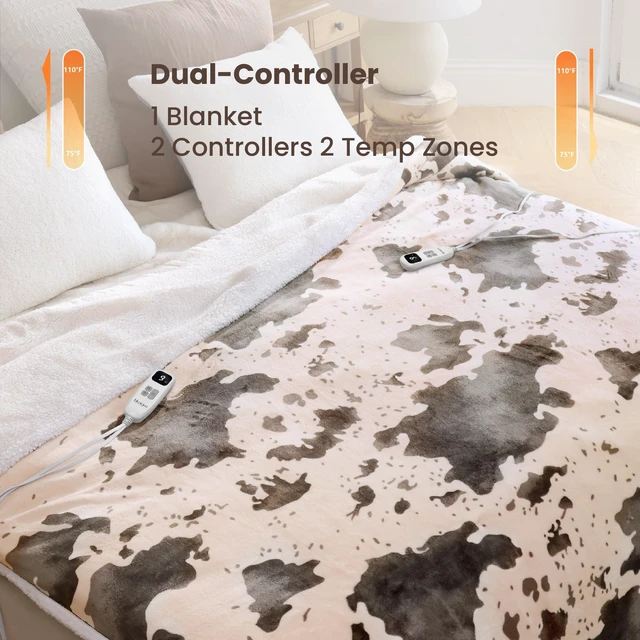 Alt view image 2 of 7 - Heated Blanket King Blanket - Fast Heating Electric Blanket, Soft Heated Throw with 4 Time Settings,10 Heating Settings, Warm Gifts for Women Mom Grandma(90" x 100" Light Coral)