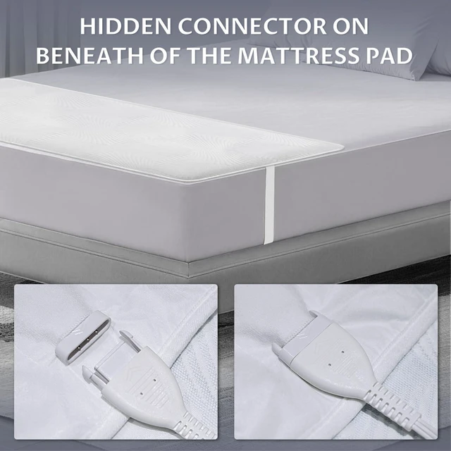 Alt view image 7 of 7 - Heated Mattress Pad Foot King, 3D Air Fabric, Preheat & Memory for Winter | Electric Foot Warmer, 12 Heat Settings, Single Control, 1-12 Hour Auto-Off, Lighted Buttons, Machine Washable, 24 x 78 in