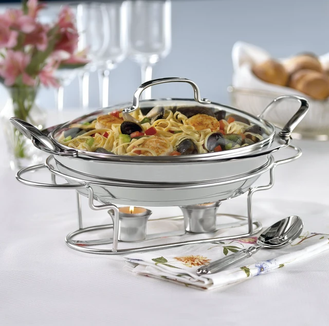 Alt view image 2 of 2 - 7BSR-28 Stainless 11-Inch Round Buffet Servers , Silver