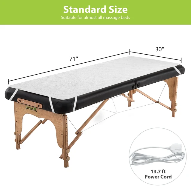 Alt view image 7 of 7 - Massage Table Warmer Heating Pad Professional SPA Massage Bed Warmer Pads | with 2-4-8-12 Hour Timer, 9 Heat Setting, Overheat Protection, Thickened & Soft Fleece for Massage Bed & Spa, 30" x 71"