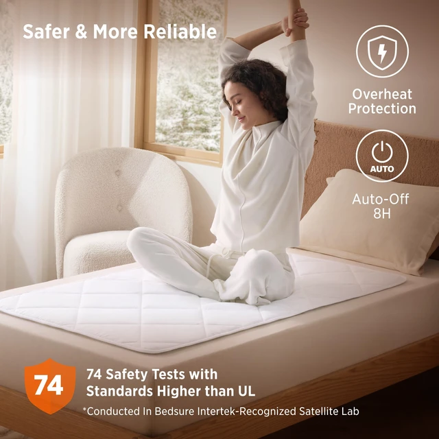 Alt view image 4 of 7 - Heated Mattress Pad Mini Twin, Electric Bed Warmer, Fast Heating | Cozy Foot Warmer, Memory & Preheat, ETL&FCC, 1-12 Hour Auto Off, 10 Heat Settings, Machine Washable, Large Heating Pad 31x55