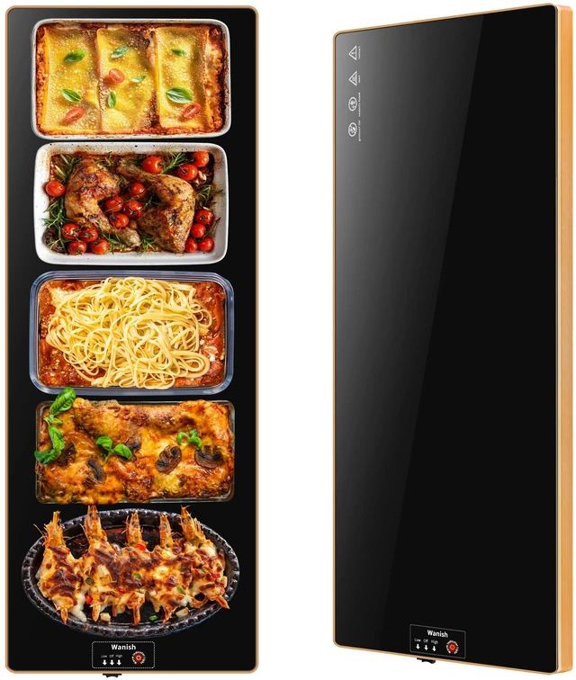 Main image of Electric Warming Tray,Extralong 40"x12",Tempered Glass Warming Mat for Food | Keep Food Warm,Food Warmers For Parties Buffet Daily Gatherings,Temperature Adjustable,With Thermostat