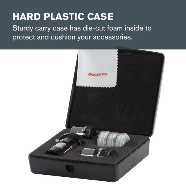 Alt view image 6 of 6 - AstroMaster Telescope Accessory Kit 1.25" Eyepieces & Filters | Essential Accessories for New Astronomers, 2 Eyepieces, 2x Barlow and Filters, Expand Your Capabilities, Easy to Use