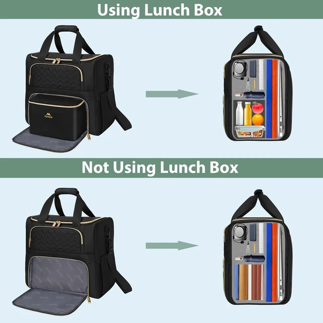Alt view image 6 of 7 - Rolling Laptop Bag for Women, 15.6 Inch Teacher Tote Bag with Wheels | Detachable Cart, with Insulated Lunch Box, Computer Bag, Rolling Briefcase for Nurse Work Business Office
