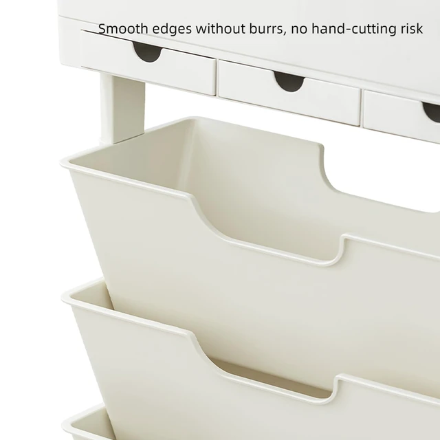 Alt view image 5 of 7 - 5 Tier Rolling Book Cart Multi-Functional Movable Storage Bookshelves | rolling bookshelf,Movable Storage Bookshelves with Lockable Wheels for Study Office Library Classroom,
