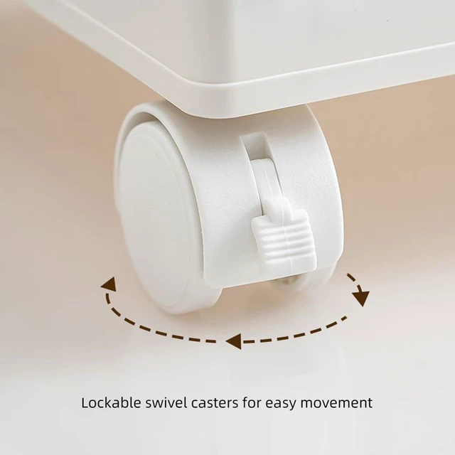 Alt view image 7 of 7 - 5 Tier Rolling Book Cart Multi-Functional Movable Storage Bookshelves | rolling bookshelf,Movable Storage Bookshelves with Lockable Wheels for Study Office Library Classroom,
