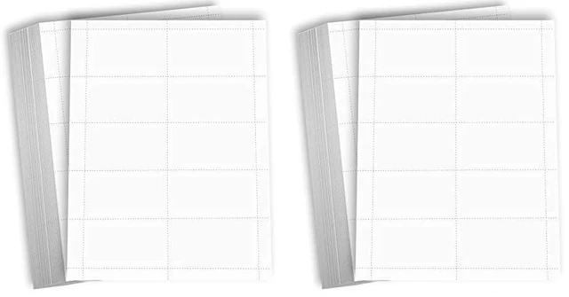 Main image of Blank Business Cards Card Stock Paper White Mini Note Index Perforated Cardstock for Printer Heavy Weight 80 lb 3 1/2 x 2" 100 Sheets 1000 Cards (Pack of 2)