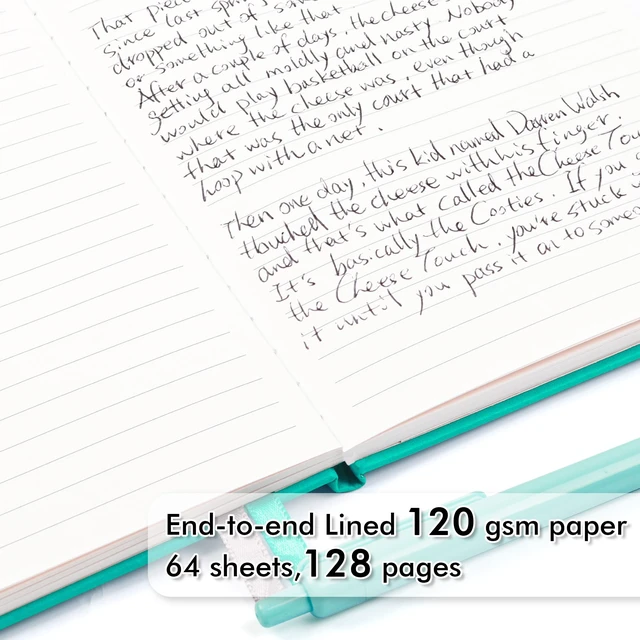 Alt view image 3 of 6 - 24 Pack Journal Notebook Bulk for Work, Business Notebook Hardcover Lined Writing Journal with Pen Holder for Men Women Note Taking, with 24 Black Pens, 120 GSM, 5.1x8.3, A5, Aqua