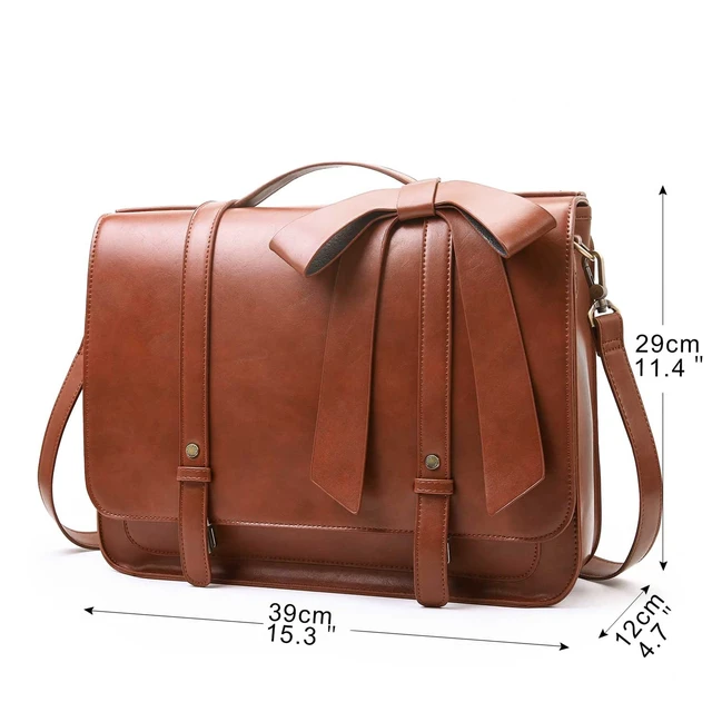Alt view image 6 of 6 - Briefcase for Women Messenger Backpack PU Leather 14 inch Laptop Bag Satchel Computer Bag for College Business Travel