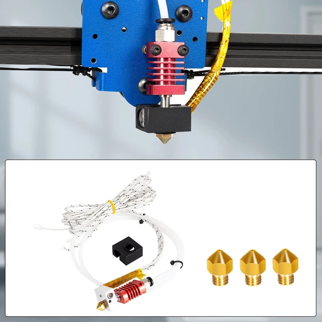 Alt view image 6 of 7 - TRONXY MK10 Extruder Hot End Kit | 3D Printer Nozzles 0.4mm with Aluminum Heating Block, NTC 3950 100K Ohm Thermistor, 1M PTFE Teflon Tube Fit for 3D Printers