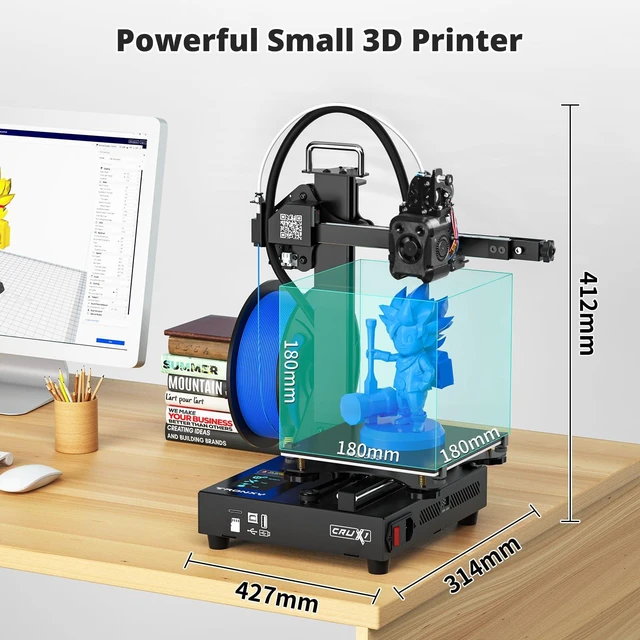 Alt view image 4 of 7 - TRONXY Small High Speed 3D Printer, CRUX 1S Desktop Mini 3D Printer for Beginners, Proximal Printhead with Dual-axis Metal Guide, Build Size 7.09x7.09x7.09 inch