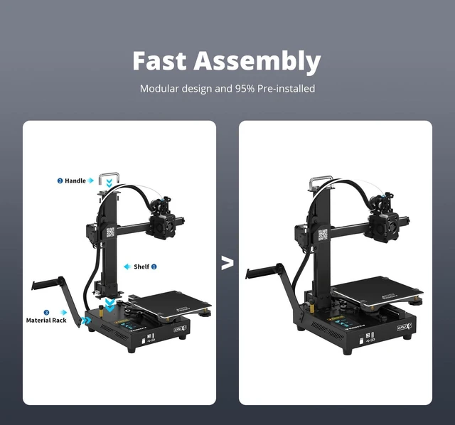 Alt view image 5 of 7 - TRONXY Small High Speed 3D Printer, CRUX 1S Desktop Mini 3D Printer for Beginners, Proximal Printhead with Dual-axis Metal Guide, Build Size 7.09x7.09x7.09 inch