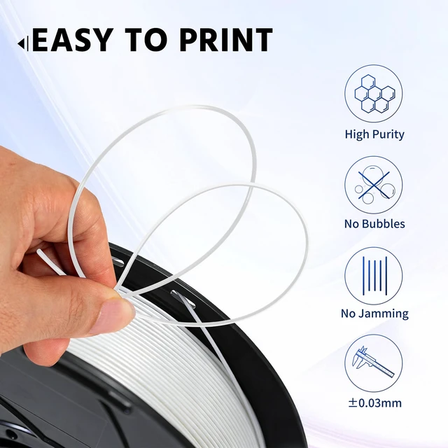 Alt view image 5 of 7 - TRONXY High Speed PETG Filament 1.75mm,White 3D Printer Filament 1kg