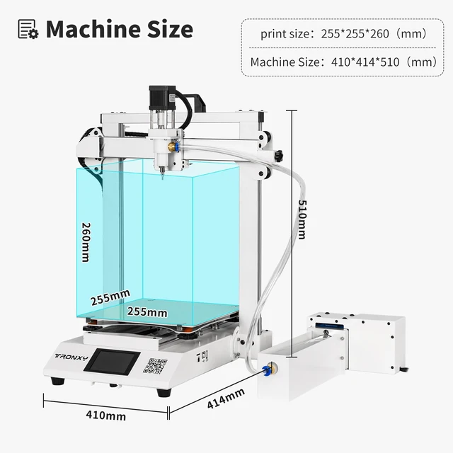 Alt view image 4 of 7 - TRONXY 3D Printers Moore 2Pro Clay 3D Printer Building Size 10x10x10.2inch with Feeding System Electric Putter Ceramic 3D Printing