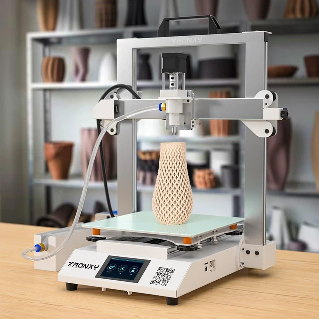 Alt view image 7 of 7 - TRONXY 3D Printers Moore 2Pro Clay 3D Printer Building Size 10x10x10.2inch with Feeding System Electric Putter Ceramic 3D Printing