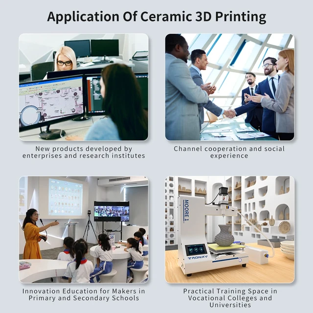 Alt view image 3 of 7 - TRONXY Clay 3D Printer Moore1 Liquid Deposition Molding Mini 3D Printers for Ceramics Hobby Beginners Kids Adults with LCD Screen Building Size:7 * 7 * 7inch(180x180x180mm)