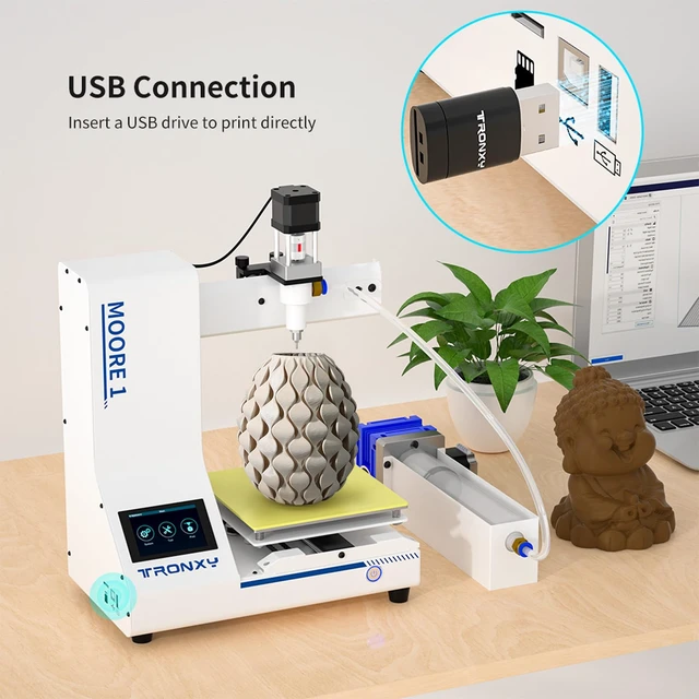 Alt view image 4 of 7 - TRONXY Clay 3D Printer Moore1 Liquid Deposition Molding Mini 3D Printers for Ceramics Hobby Beginners Kids Adults with LCD Screen Building Size:7 * 7 * 7inch(180x180x180mm)