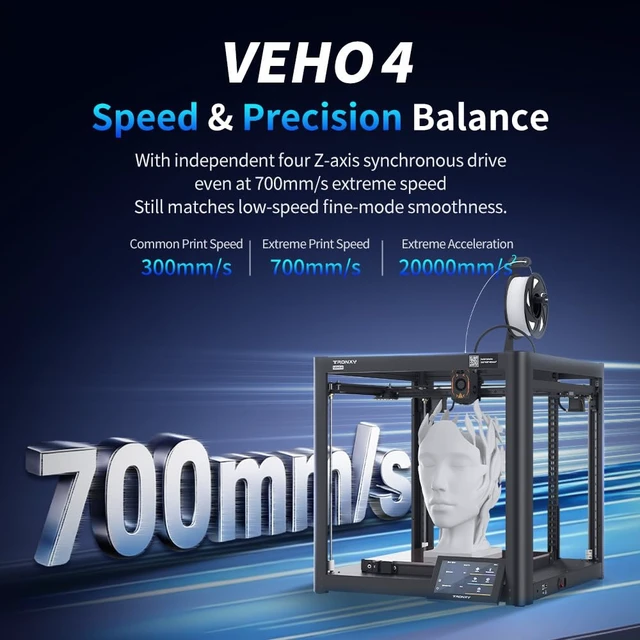 Alt view image 2 of 7 - TRONXY Veho4 3D Printer 700mm/s High Speed 3D Priners CoreXY Structure Large Size 400 * 400 * 400mm 3D Printing