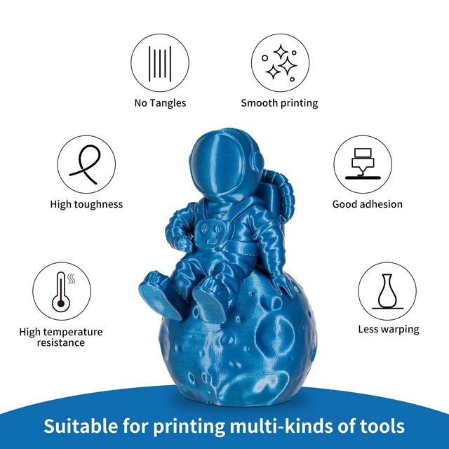 Alt view image 2 of 6 - TRONXY Rapid PETG 3D Printer Filament Blue 1KG, with Metallic Gloss