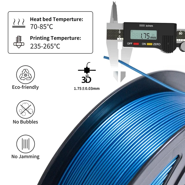 Alt view image 3 of 6 - TRONXY Rapid PETG 3D Printer Filament Blue 1KG, with Metallic Gloss