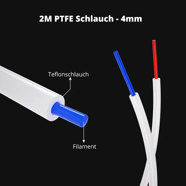 Alt view image 5 of 7 - 2M (6.56ft) PTFE Teflon Tube for 1.75mm Filament
