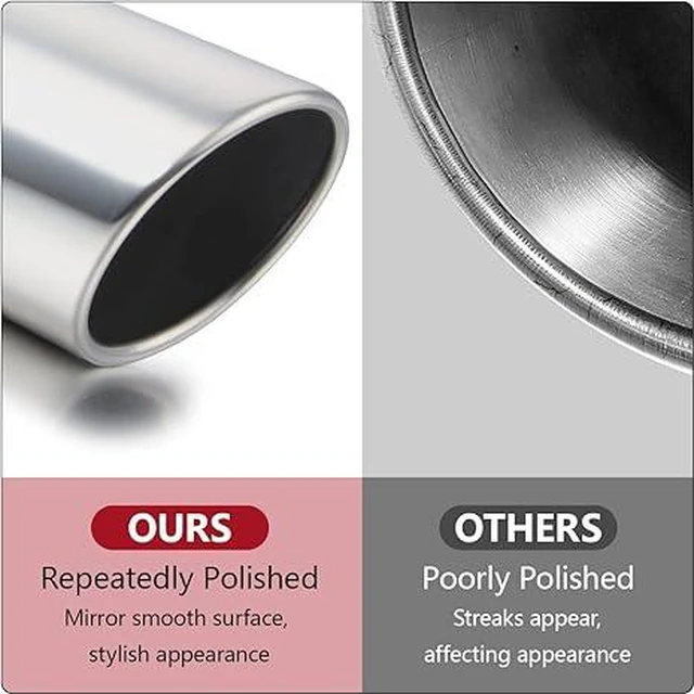 Alt view image 5 of 6 - 2 Pcs 2.5" Inlet Exhaust Tips,2.5" Inlet x 4" Outlet x 17" Overall Length, Weld On, Polished, Universal Stainless Steel Diesel Exhaust Tailpipe