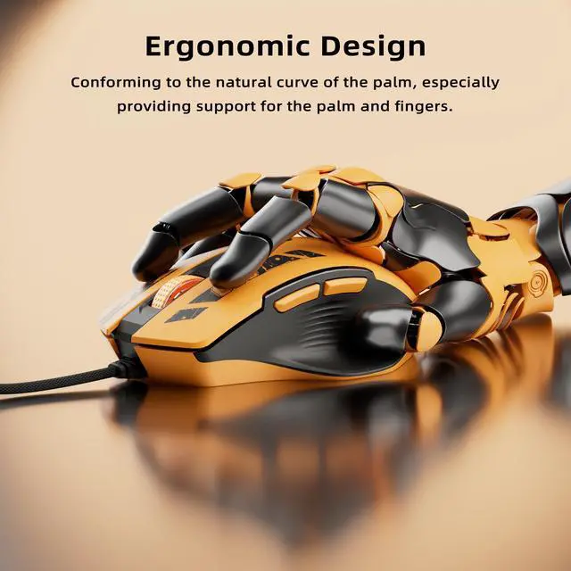 Alt view image 4 of 7 - Wired Gaming Mouse, USB-A Mouse with 6 Programmable Buttons | Adjustable DPI up to 7200 ,RGB Lighting, ,Ergonomic Grip, Plug and Play for PC Gaming, Office, Laptop