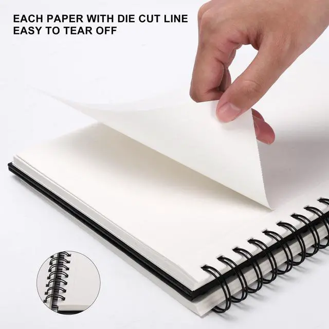 Alt view image 3 of 6 - Hardbound Sketch Book, Spiral Bound, 8.5x11 inches | 80-Sheets, 90gsm Inner Paper, Acid Free Drawing Art Paper, Perfect for Kids and Adults
