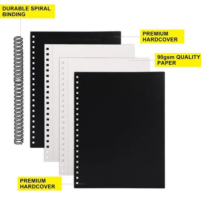 Alt view image 5 of 6 - Hardbound Sketch Book, Spiral Bound, 8.5x11 inches | 80-Sheets, 90gsm Inner Paper, Acid Free Drawing Art Paper, Perfect for Kids and Adults