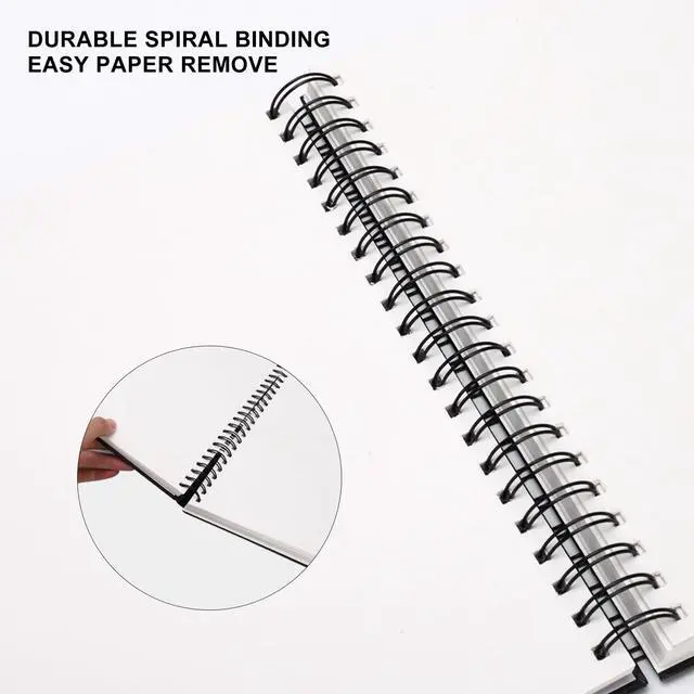 Alt view image 4 of 6 - Hardbound Sketch Book, Spiral Bound, 8.5x11 inches | 80-Sheets, 90gsm Inner Paper, Acid Free Drawing Art Paper, Perfect for Kids and Adults
