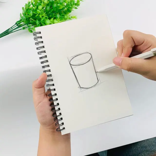 Alt view image 5 of 6 - Blank Spiral Notebook, 1-Pack, Soft Cover, Sketch book, 100 Pages / 50 Sheets, 7.5 inch x 5.1 inch (Black)