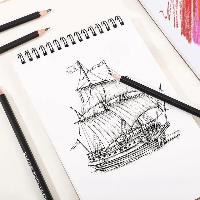Alt view image 5 of 7 - 4 Pack Small Sketch Books for Kids, 5.5 × 8.5 in Spiral Bound, 100gsm Paper | Acid-Free 68lb Paper, Spiral Design, for Pencils Charcoal & Crayons, Ideal for Travel Sketching& Back To School Gifts