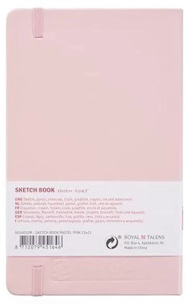 Alt view image 2 of 5 - Sketchbook, Pastel Pink, 80 Sheets, 5.1 x 8.3 in | Hard-Bound Pocket Notebook, 140 GSM/94 lbs Paper, Acid-Free Cream Blank Paper, Ribbon Bookmark, and Elastic Closure