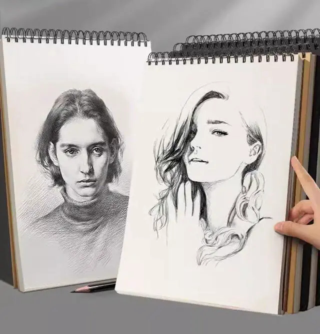 Alt view image 7 of 7 - Sketch Book Pad, Drawing Paper 9" x 12" Spiral Bound (98lb/160gsm), 90 Sheets, Pack of 3, Durable Acid Free Sketchbook for Painting (3 Pack- 9"X12")
