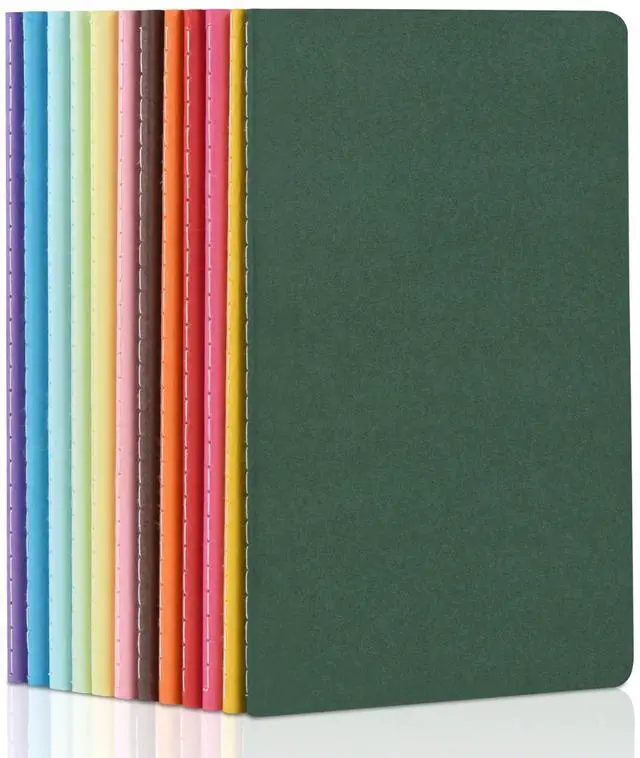 Main image of 12 Pack Colorful Blank Notebooks Bulk, A5 Journals with 12 Colors, 60 Pages/30 Sheets, 8.3x5.5 Inch, Plain Paper, Travel Writing Journal Notebooks for Work & School