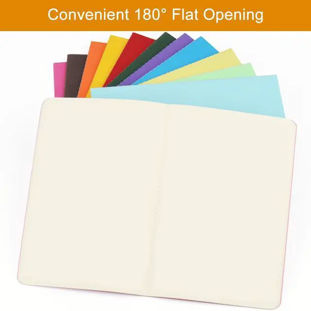 Alt view image 5 of 7 - 12 Pack Colorful Blank Notebooks Bulk, A5 Journals with 12 Colors, 60 Pages/30 Sheets, 8.3x5.5 Inch, Plain Paper, Travel Writing Journal Notebooks for Work & School