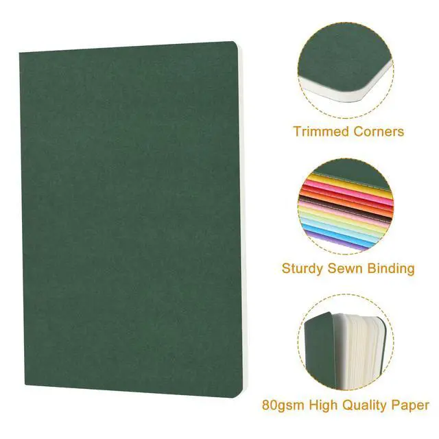 Alt view image 3 of 7 - 12 Pack Colorful Blank Notebooks Bulk, A5 Journals with 12 Colors, 60 Pages/30 Sheets, 8.3x5.5 Inch, Plain Paper, Travel Writing Journal Notebooks for Work & School
