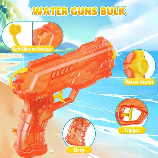 Alt view image 3 of 7 - Water Gun Squirter for Kids Squirt Gun 2 Pack | Summer Super Water Blaster Shooters Soaker, Small Toys for Boys Girls Toddler, Watergun for Pool Beach Outdoor Fighting