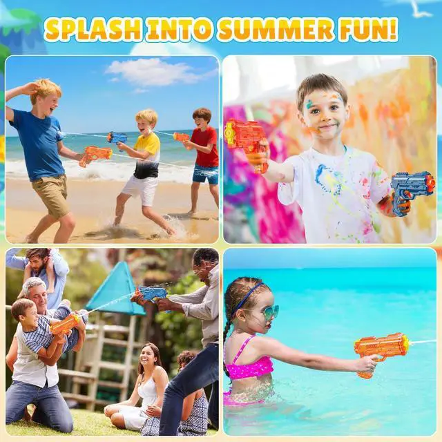 Alt view image 6 of 7 - Water Gun Squirter for Kids Squirt Gun 2 Pack | Summer Super Water Blaster Shooters Soaker, Small Toys for Boys Girls Toddler, Watergun for Pool Beach Outdoor Fighting