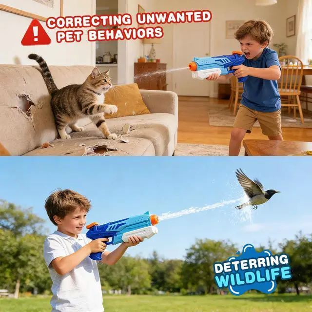Alt view image 7 of 7 - 300cc Water Gun for Kids Squirt Gun Water Squirter Pool Toys 2 Pack | Water Blaster, Pink& Blue Powerful Long Range Watergun, Pool Beach Outdoor Summer Fight Toys, for Adults Boys Girls