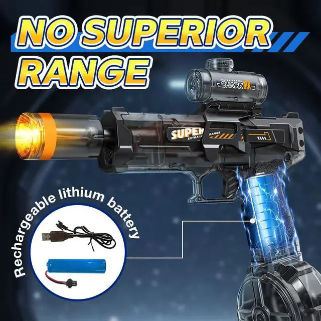 Alt view image 5 of 7 - Electric Water Guns for Adults Kids, Automatic Squirt Gun, Super Blaster Soaker High Capacity Pistol for Swimming Pool Party Toy ColorBlast LED Electric Water Gun (Black)