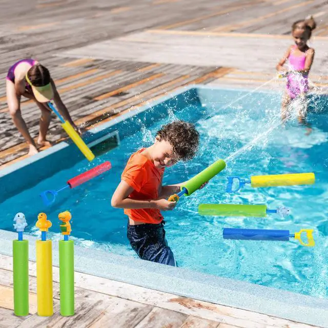 Alt view image 3 of 7 - Water Gun, 6 Pack Super Water Soaker Blaster Squirt Guns | Water Guns for Kids, 40 ft Range, Pool Toys for Swimming Pool, Beach, Summer Party & Outdoor Water Games