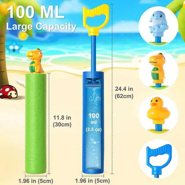 Alt view image 5 of 7 - Water Gun, 6 Pack Super Water Soaker Blaster Squirt Guns | Water Guns for Kids, 40 ft Range, Pool Toys for Swimming Pool, Beach, Summer Party & Outdoor Water Games