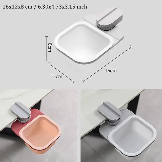 Alt view image 2 of 7 - Rotatable Clip-on Mini Garbage Can with 1 Trash Bag | Clipped Under Dinner Desk or Table Counter, Small Waste Basket, Tiny Trash Bin, Small Garbage Bin for Desktop