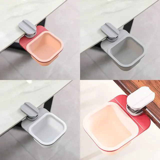 Alt view image 6 of 7 - Rotatable Clip-on Mini Garbage Can with 1 Trash Bag | Clipped Under Dinner Desk or Table Counter, Small Waste Basket, Tiny Trash Bin, Small Garbage Bin for Desktop
