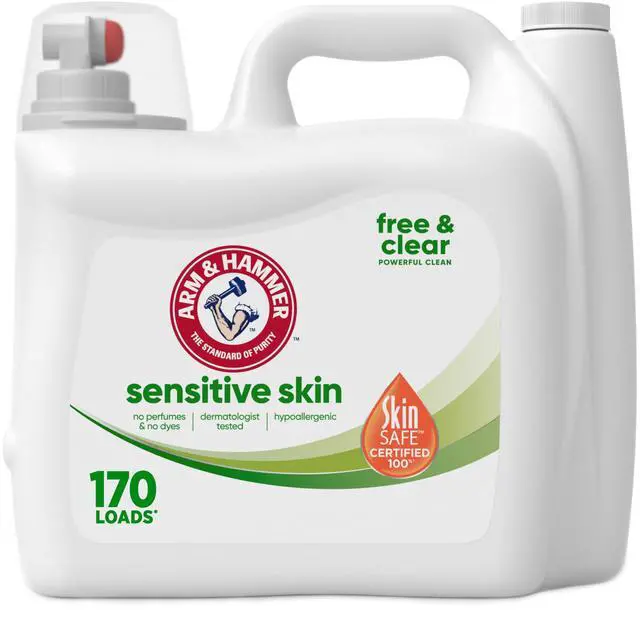 Main image of Sensitive Skin Free & Clear Liquid Laundry Detergent | Hypoallergenic, Dye Free, Dermatologist Tested, 170 Loads, 170 fl oz