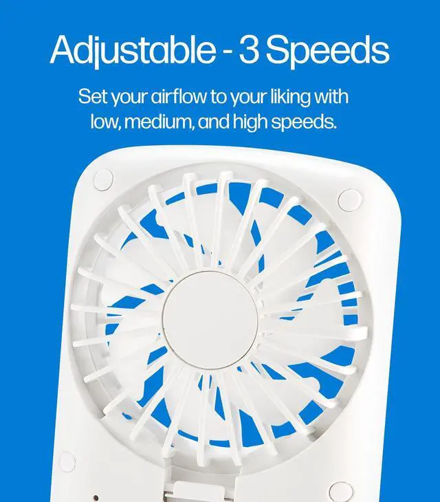 Alt view image 7 of 7 - Portable Fan, Pocket Chill Handheld Mini Fan, Rechargeable Personal Air Cooler with Hydro-Chill Technology, 3 Speeds & Built-in-Kickstand, Cordless for Travel, Indoor or Outdoor Use
