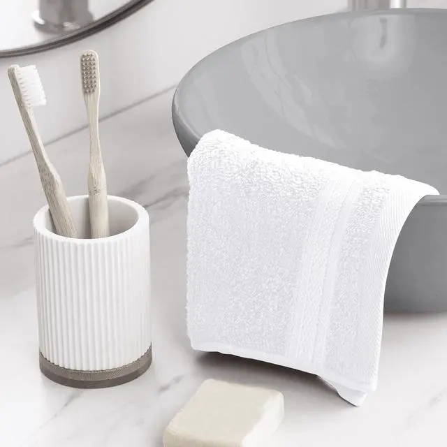 Alt view image 4 of 7 - 100% Cotton- Wash Cloth Set -Pack of 4,Quick Dry,Luxurious,Absorbent,Soft Feel Spa & Hotel Perfect for Daily Use (12X12 White)
