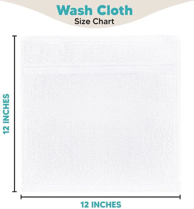 Alt view image 7 of 7 - 100% Cotton- Wash Cloth Set -Pack of 4,Quick Dry,Luxurious,Absorbent,Soft Feel Spa & Hotel Perfect for Daily Use (12X12 White)