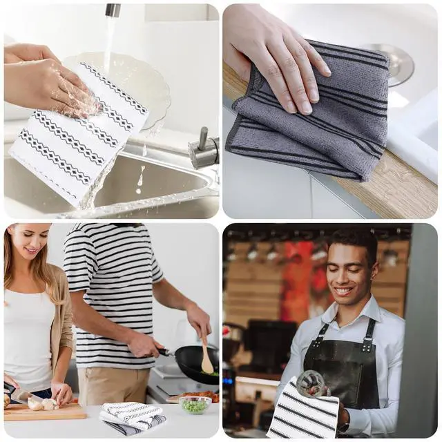 Alt view image 6 of 7 - Microfiber Cleaning Cloth, Kitchen Towels 12 Pack, Lint Free, Scratch-Free, Highly Absorbent, Reusable Dish Towels for Kitchen and Household